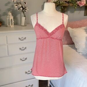 Love Rocks Red Striped Tank Retro Cotton Knit Womens Medium